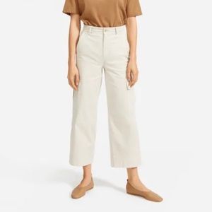 Everlane Beige Lightweight High Rise Cotton Crop Chino Wide Leg Pants Size 2